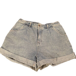 Women's Zoe + Phoebe Super High Rise Shorts Blue jean denim cuffed‎ Mom sz 13